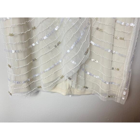 NWT ADRIANNA PAPELL DRESS 6 WHITE BRIDAL WEDDING BRIDE ENGAGEMENT - Picture 10 of 16